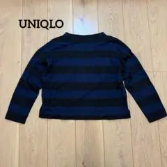UNIQLO ボーダー柄 長袖 ネイビー×ブラック カットソー S