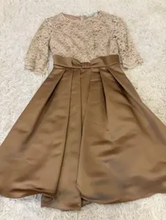 Aimer〈エメ〉レース×ヘビーサテン5分袖ドレス