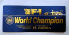 ’86 F-1 HONDAコンストラクターズチャンピオン獲得記念ステッカー