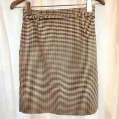 H&M ブラウン チェック柄 タイトスカート