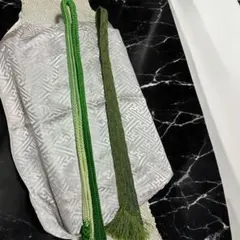 緑系 レース 編み込みグラデーション帯締めのみ 2セット 超美品 上品 和風刺繍