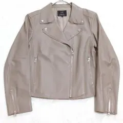 23区 40 ラムレザー ダブルライダースジャケット ベージュ ブルゾン