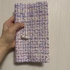 紫系布製ブックカバー