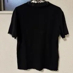 GU 블랙 반소매 티셔츠 컷소우 탑스 XL