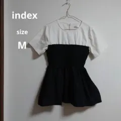index 半袖カットソー バイカラー シャーリング Mのサムネイル