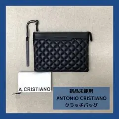 新品　ANTONIO CRISTIANO クラッチバッグ　メンズ　ブラック