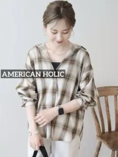 k0321 AMERICAN HOLIC イージーケアバックタックシャツのサムネイル