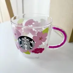 スターバックス⭐︎ SAKURA2024 ビーズハンドル耐熱グラスマグ【新品】
