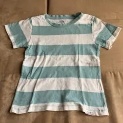 ELFINDOLL ミントグリーンと白のストライプ Tシャツ 120