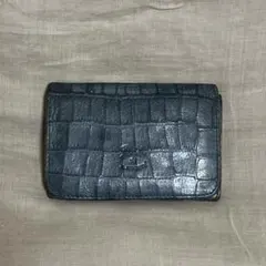 廃盤イルビゾンテ クロコ型押し 名刺入れ カードケース イタリア製 本革