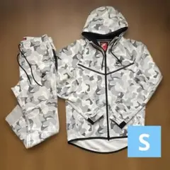 Nike 旧テックフリース ホワイト迷彩柄 セットアップ S