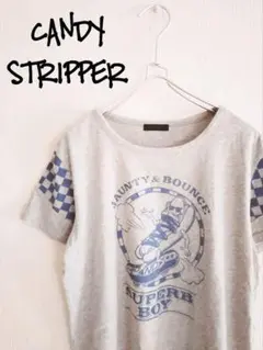 D221512 CANDY STRIPPER プリント Tシャツ グレーのサムネイル