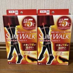 新品　スリムウォーク　slim wark タイツ　着圧タイツ　温ツボ　２点セット