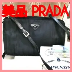 【極美品】黒プラダPRADA斜めがけショルダーウォレット長財布カード、布袋付!