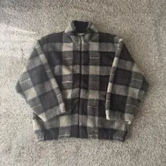 FLYING CIRCUS チェック柄フリースジャケット LL