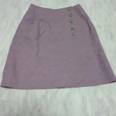 未使用　パープル 　Aラインミニ丈スカート 　70sヴィンテージ 昭和レトロ　S