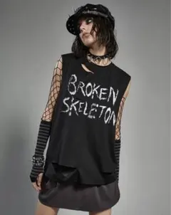 パンク y2k グランジ ノースリーブトップス Tシャツ