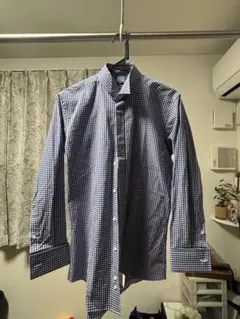 ウイングカラー チェックシャツ