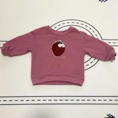 apres les cours いちご刺繍 ピンク スウェット　80