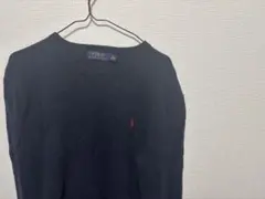 ラルフローレン ラムウール ニット ネイビー S 赤ポニー