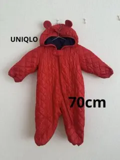UNIQLO クマ耳付きロンパースアウター　赤