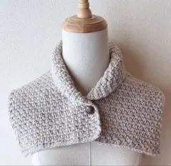 つけ襟風ミニマフラー　ライトベージュ ♪ ハンドメイド