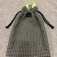 男の子　上靴袋　ギンガムチェック　蛍光イエローのサムネイル