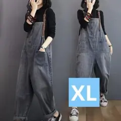 【新品！未使用！】デニム　オーバーオール　XLサイズ　レディース　ポケットあり
