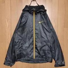 ナイキ Nike フルジップ ナイロンジャケット スウッシュロゴ 黒/金 M