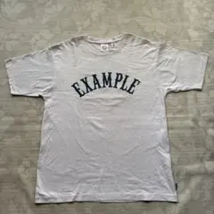 【EXAMPLE】バックプリント Tシャツ L 白 USAファブリック