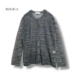 ROGICA ロジカ 透かし編み カーディガン M メッシュニット 長袖 日本製のサムネイル