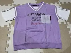 AEON 紫色 Vネック Tシャツ 半袖 キッズ 150