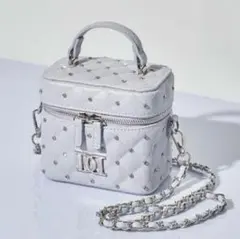 Darich ダーリッチ キルティングビジュースクエアミニバッグ SAX