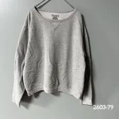 【雰囲気系】Hanes ヘインズ スウェット トレーナー ペンキ汚れ グレー M