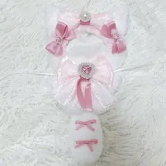 ぬい服 着ぐるみ ちびぐるみ 11cm ねこ 羽付き ピンク