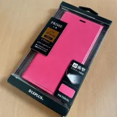 iPhone XS/X 薄型PUレザーフラップケース ホットピンク