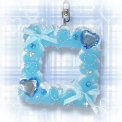 A229 フォトキーホルダー ホイップデコ ミントグリーン 青緑 水色