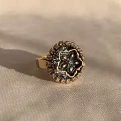 チェコガラスのリング※若干傷あり 【ハンドメイド】