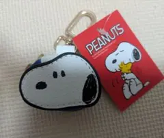 PEANUTS スヌーピー カラビナ付き マスコットポーチ フェイスポーチ 青