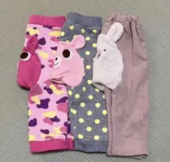 うさぎ顔パンツ3枚セット 70 80