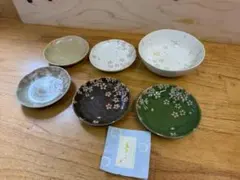 美品 前畑陶器製作 竹久夢二 夢桜 大皿 小皿 お皿 桜模様 6枚 RW876