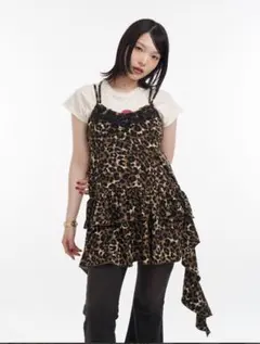 2025新作レオパードキャミワンピースチュニック【jouetie】