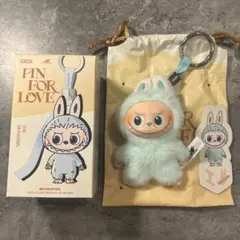 イニシャルラブブPIN FOR LOVE薄緑ぬいぐるみペンダントLABUBU