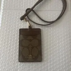 COACH ブラウン パスケース IDカード入れ付き