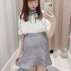 evelyn マーメイド台形ミニスカート