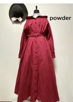 powder●下迫秀樹●ロングワンピース●ワイン色●ピンクハウス
