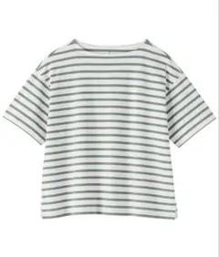 ストライプ ボートネック 半袖Tシャツ