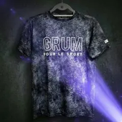【美品】GIRAUDMジローム スポーツTシャツ メンズ ブラック 総柄 ドライ
