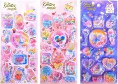 大人気　売り切れ 3D 立体 ウォーターシール 3枚セット