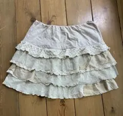 値下げ、Wafflish Waffle フリルスカート ベージュ系